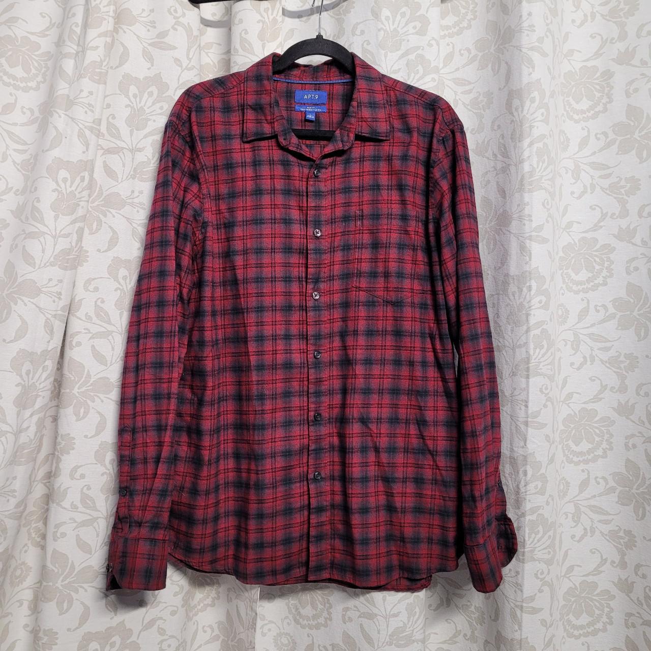 Apt 9 Men's Soft Touch Flannel Button Down Shirt... - Depop