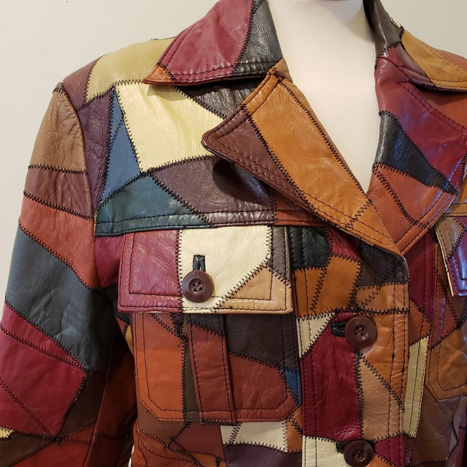 Amazing Vintage 70s Patchwork Leather Jacket in a... - Depop