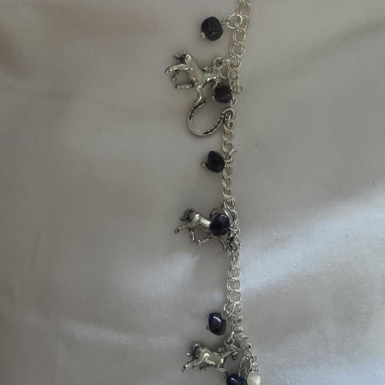 horse pendant necklace with matching charm bracelet,... Depop