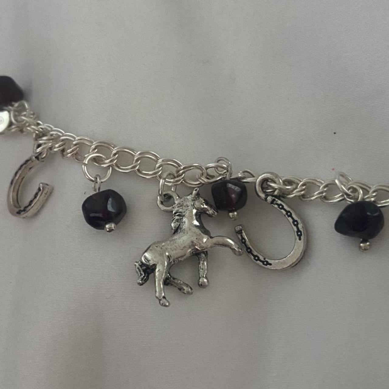 horse pendant necklace with matching charm bracelet,... Depop