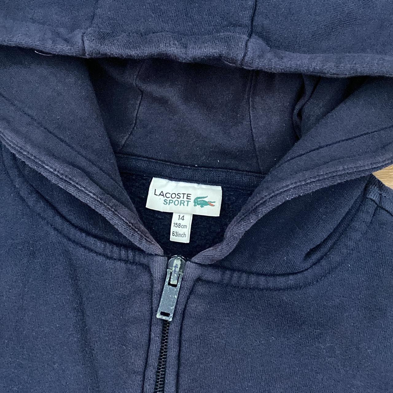 Lacoste Navy and Green Hoodie | Depop