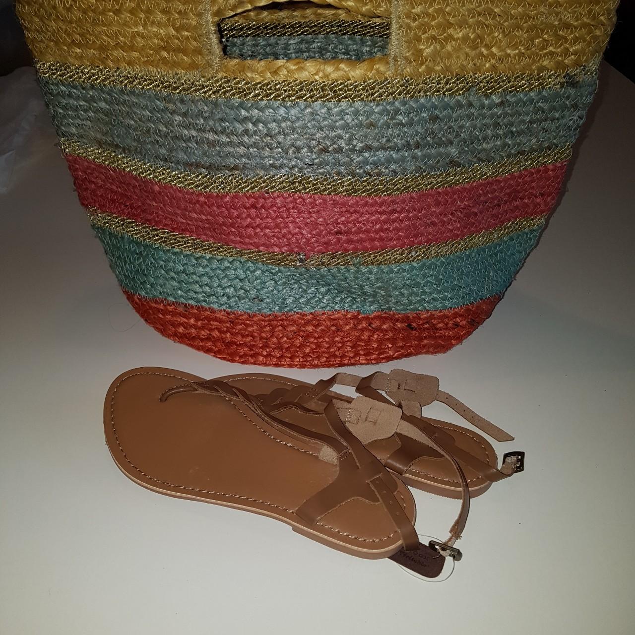 Large accessorize jute bucket bag Beach bag hand... Depop