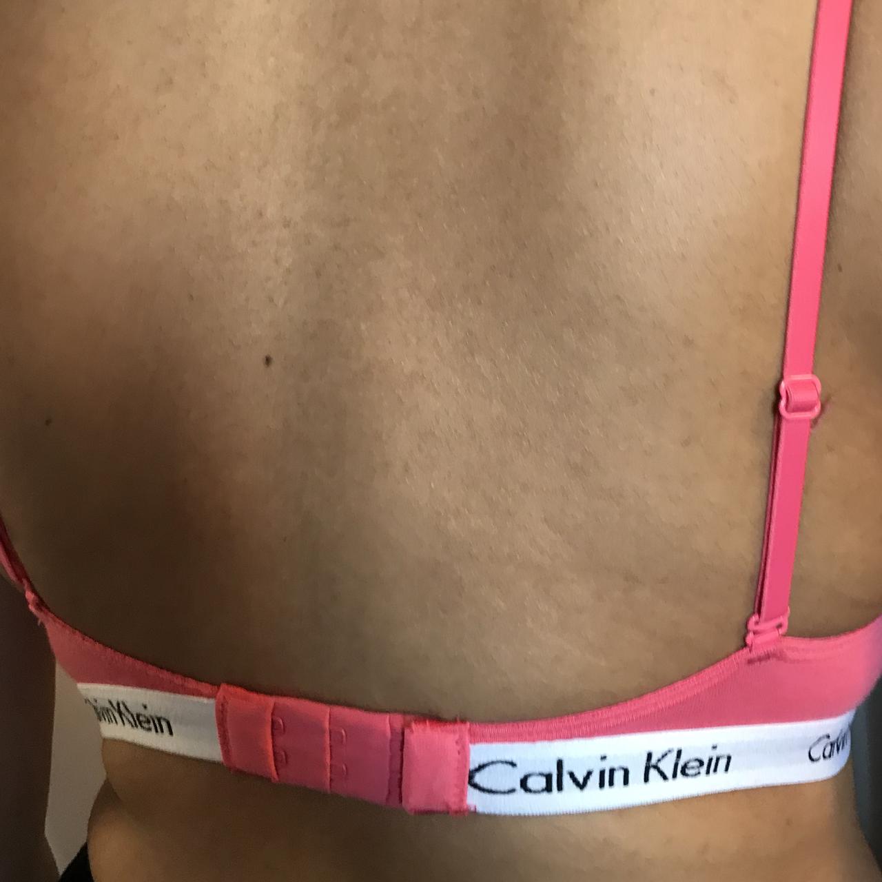 Calvin Klein Baby Pink Racerback Bra Bralette EUC  - Depop
