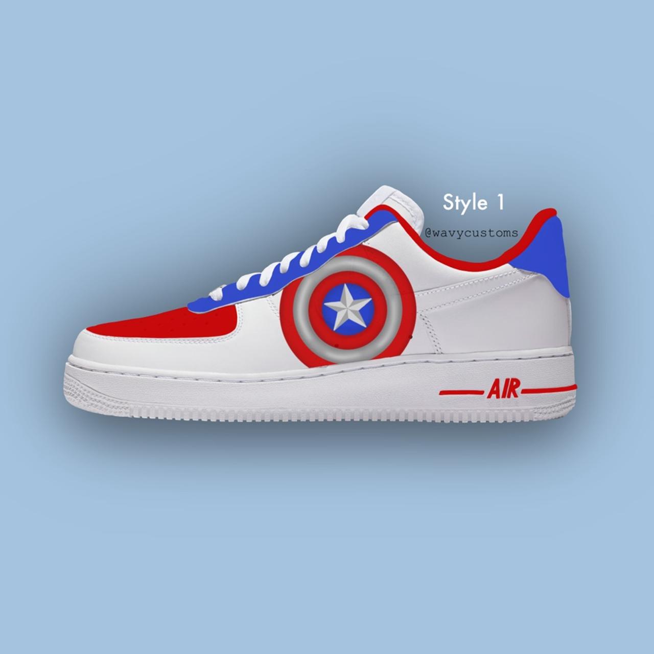golf mareado Tanga estrecha Captain America custom Air Force request🇺🇸 Hand... - Depop