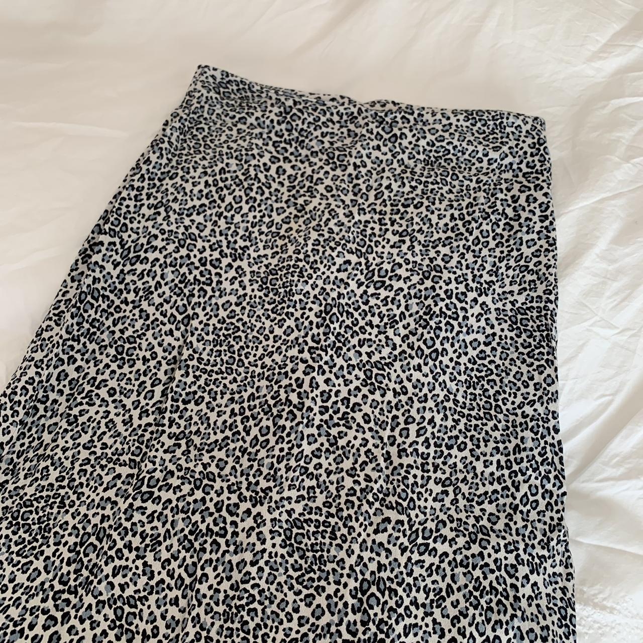 Brandy Melville Phoebe Skirt Blue Leopard Print Depop