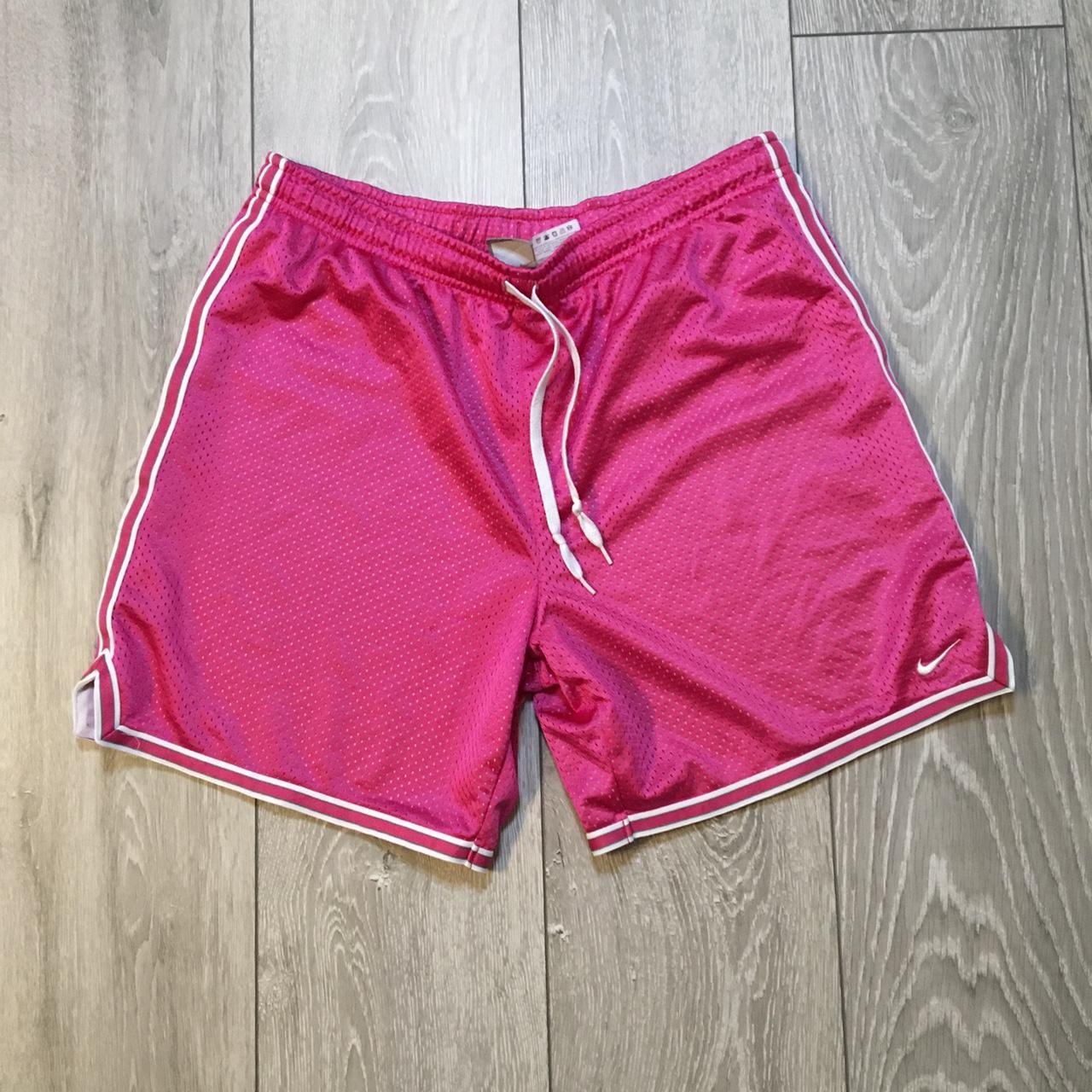 Nike womens pink sports shorts - size medium - W32 -... - Depop