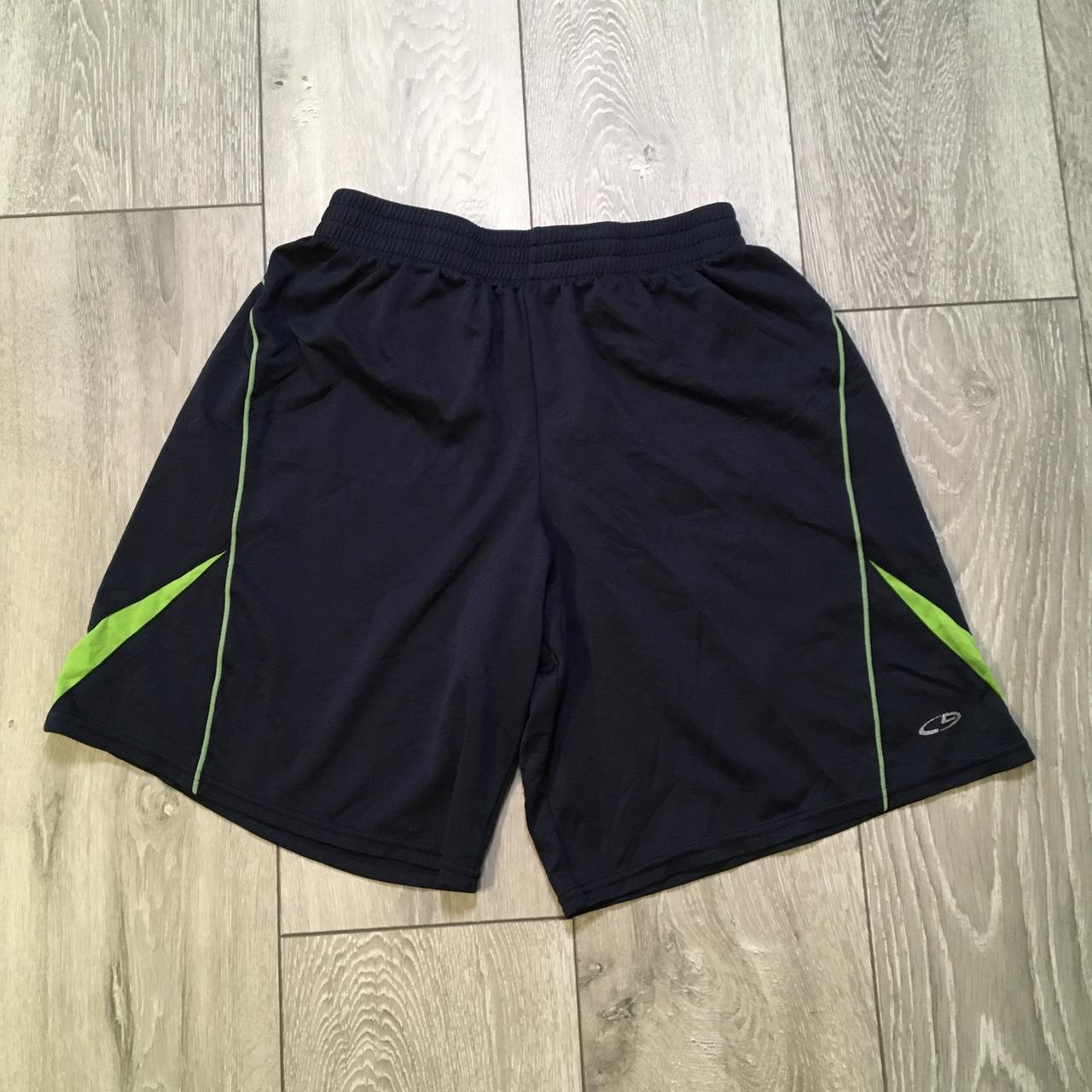 Champion C9 dark blue green sports shorts - fits... - Depop