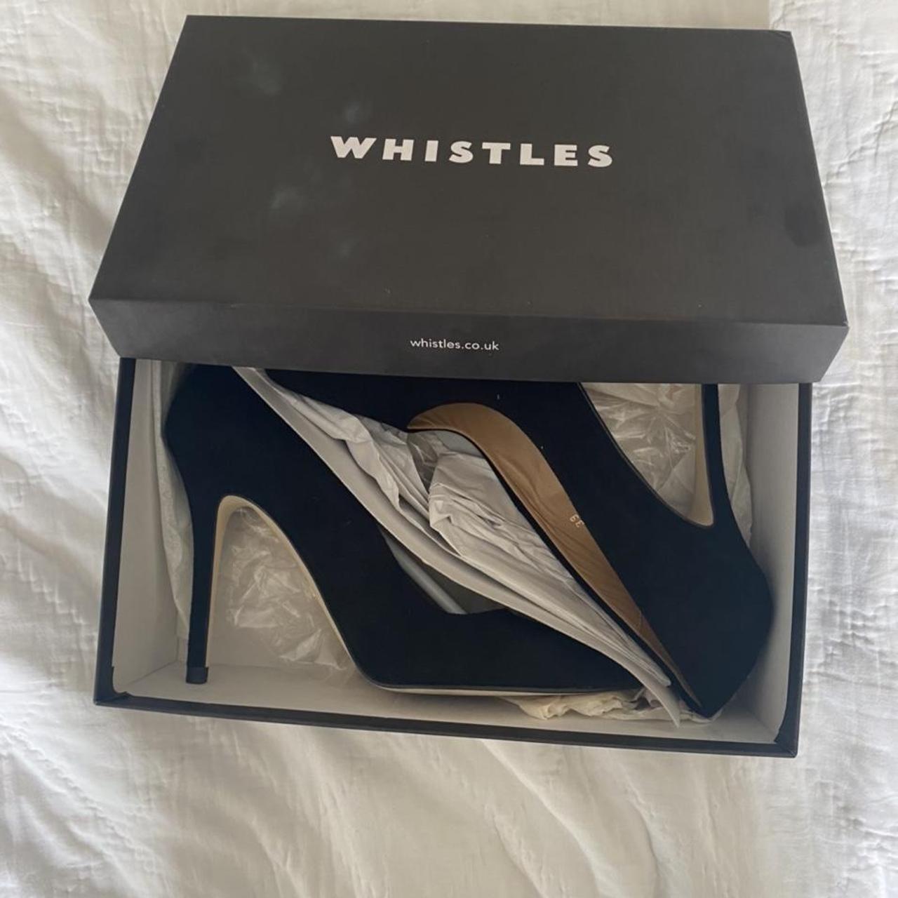Whistles black French suede stiletto heels. Never... Depop
