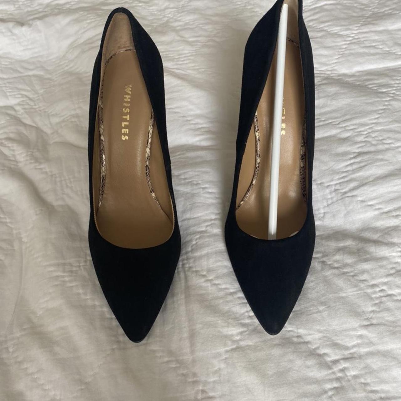 Whistles black French suede stiletto heels. Never... Depop