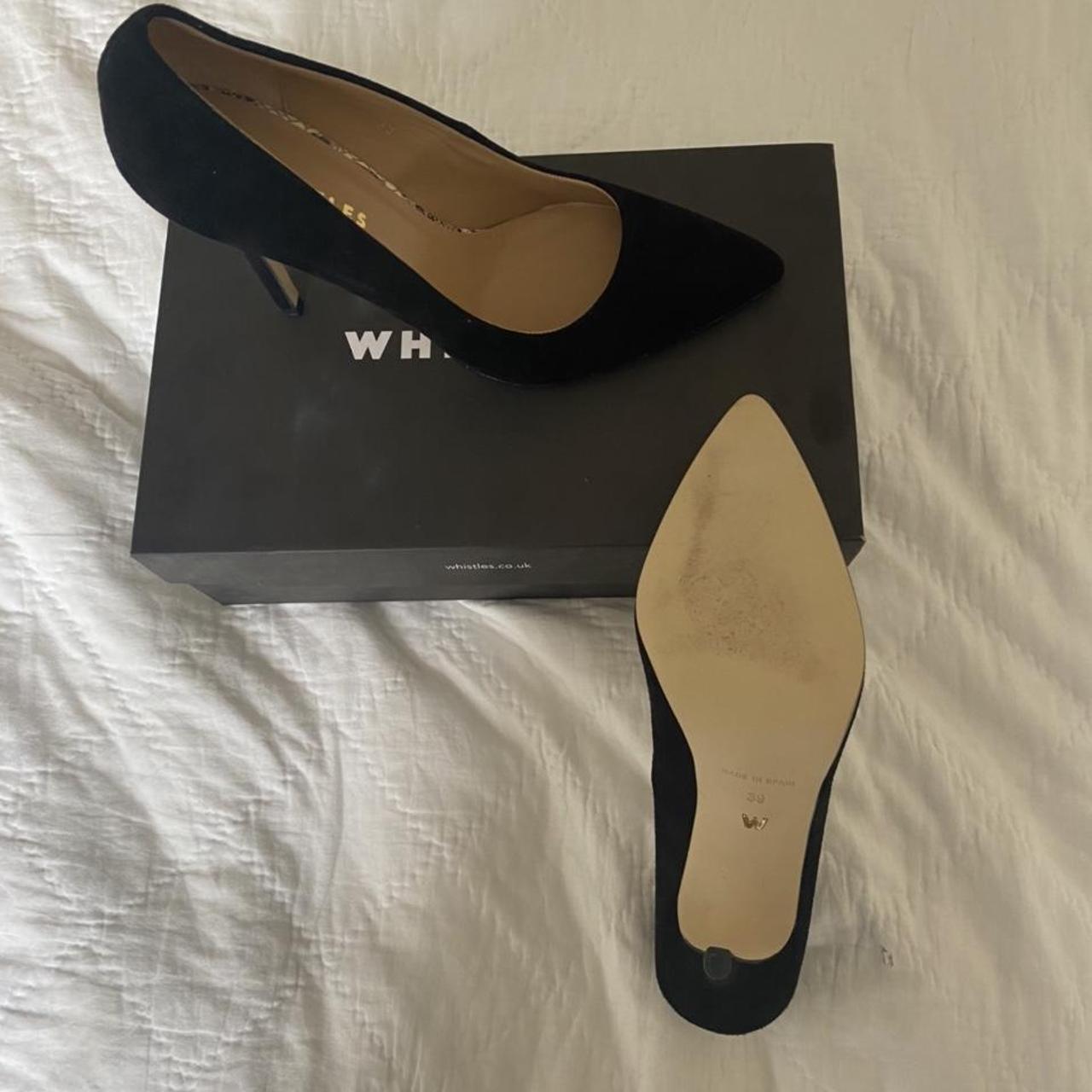 Whistles black French suede stiletto heels. Never... Depop
