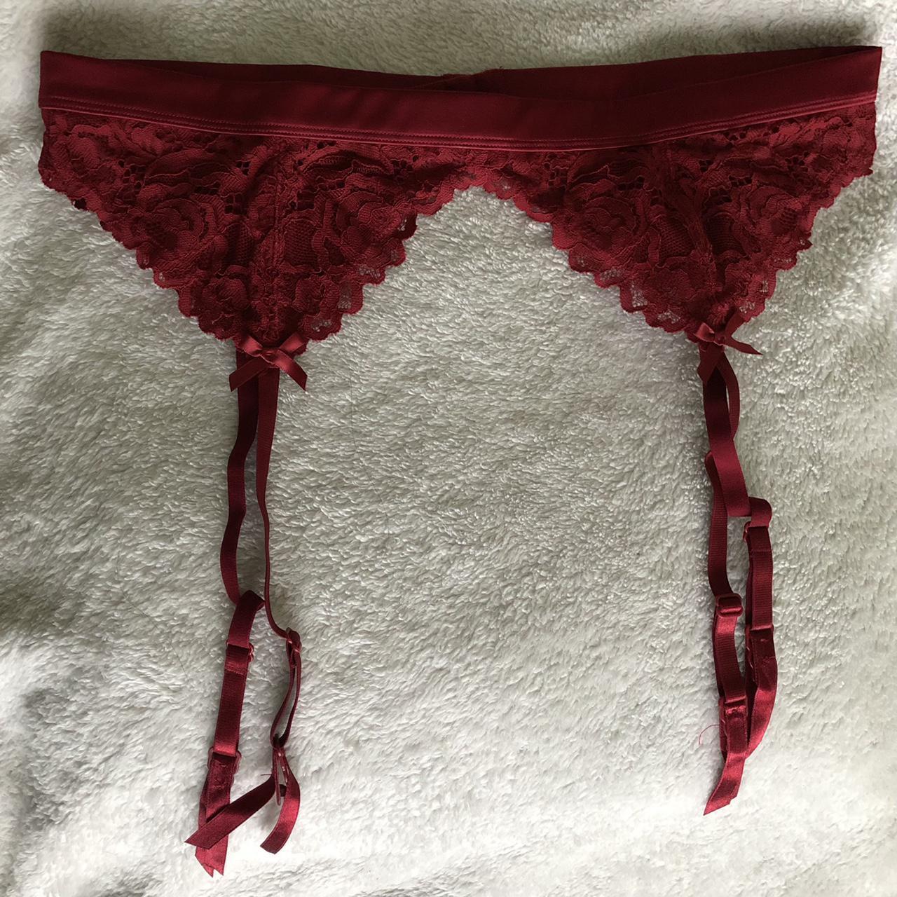 red lingerie garter belt with clasps from h&m! worn - Depop