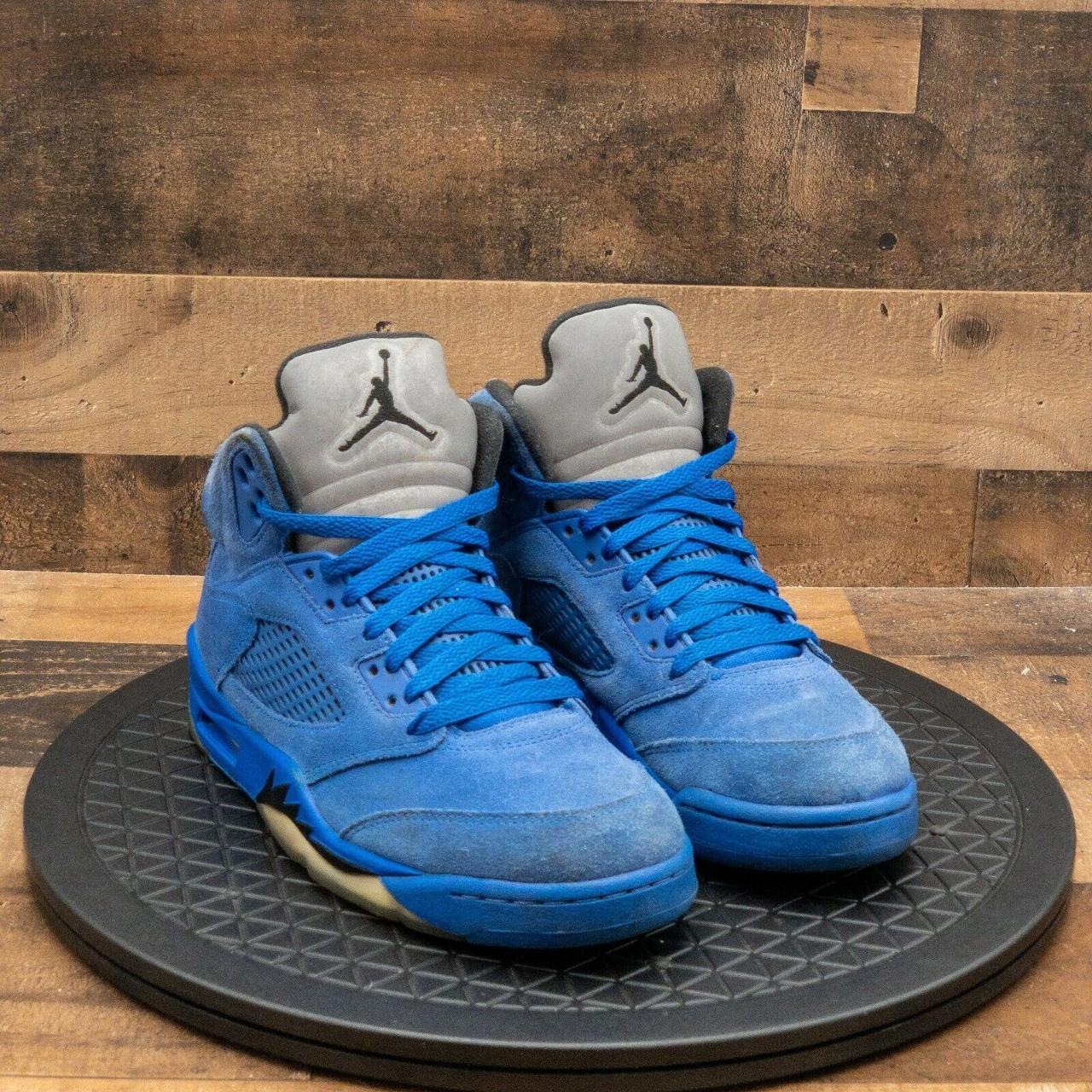 jordan retro 5 blue suede men's shoe