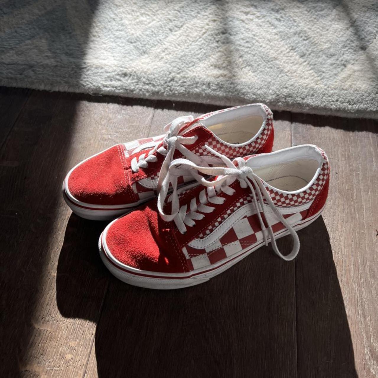 Red Hot Chili Old Skool Vans Womens Size 7 Worn a... - Depop