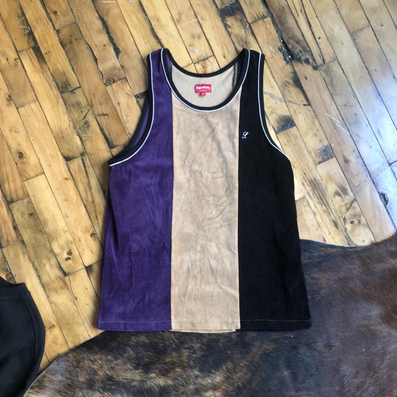 supreme tank top velour - Depop