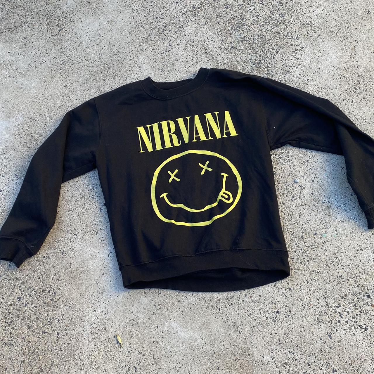Nirvana sweatshirt.vintage smiley face sweatshirt.... - Depop