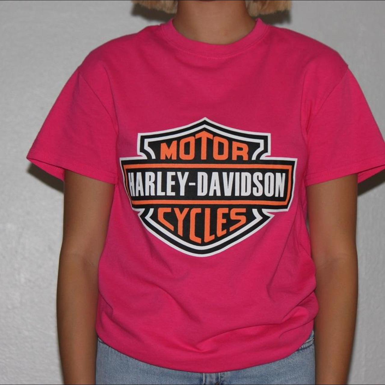 Vintage Harley Davidson Pink Shirt Harleydavidson Depop