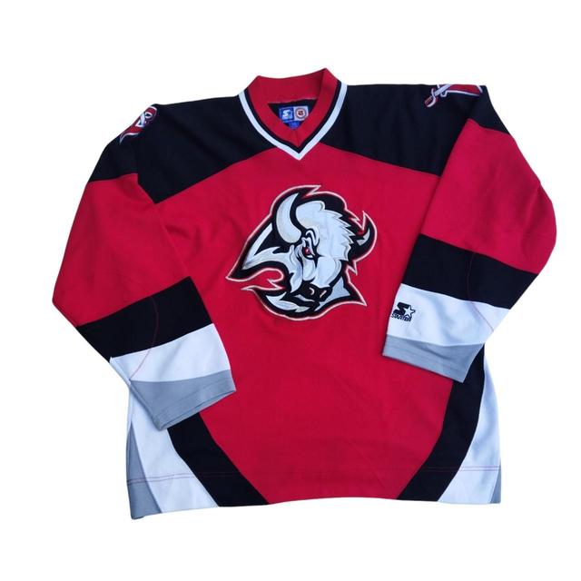 Buffalo Sabres jersey Mens Large Starter red L buffalo head goat head nhl  rare