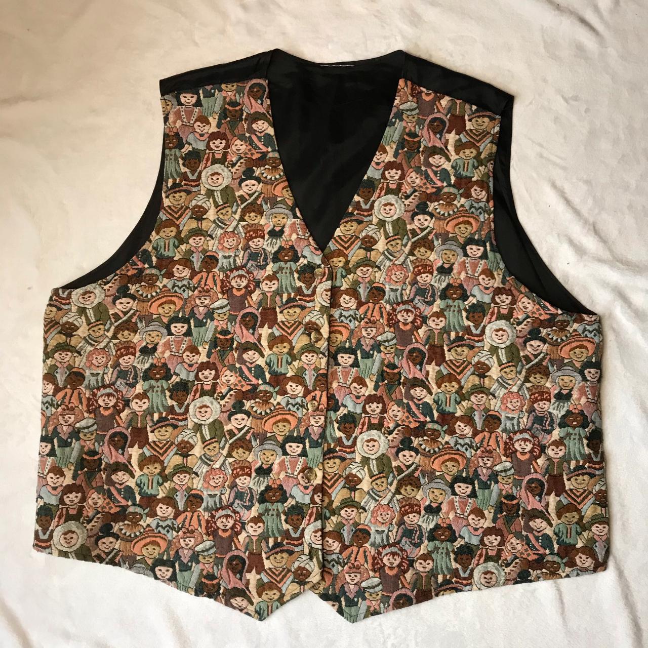 Vest with all different colors and shapes of... - Depop