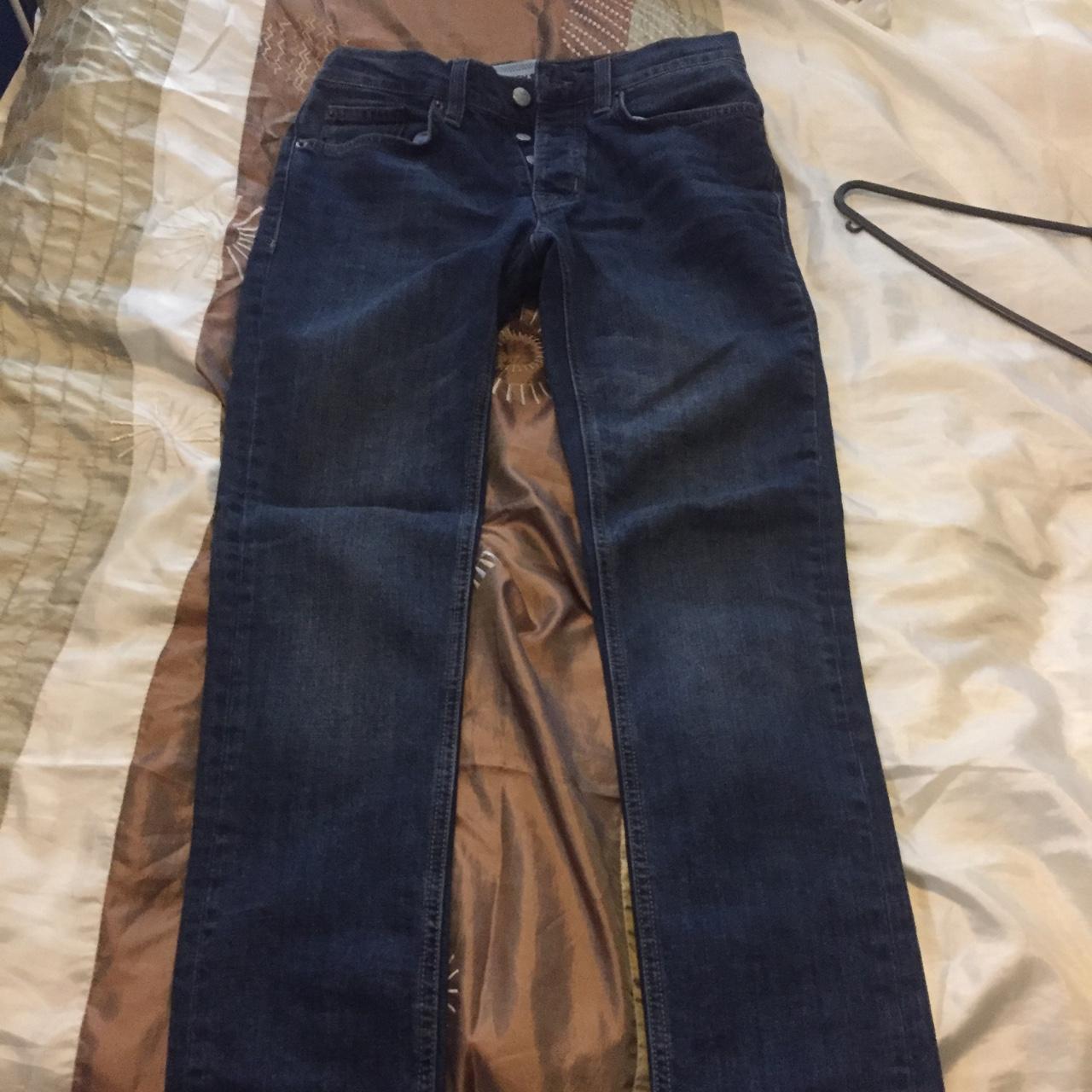 Mens stretch skinny navy jeans | | 10/10 condition |... - Depop