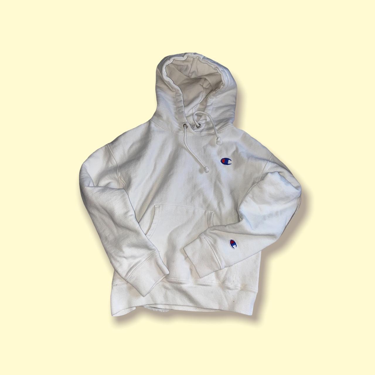 Champion reverse weave hoodie in chalk white size