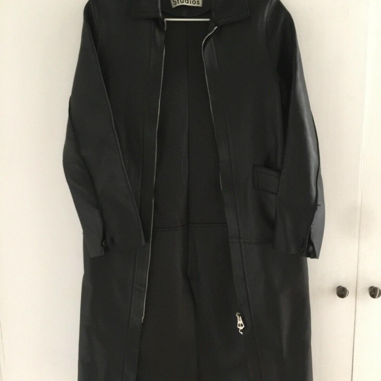 Long black & buttery soft leather coat from Acne - Depop