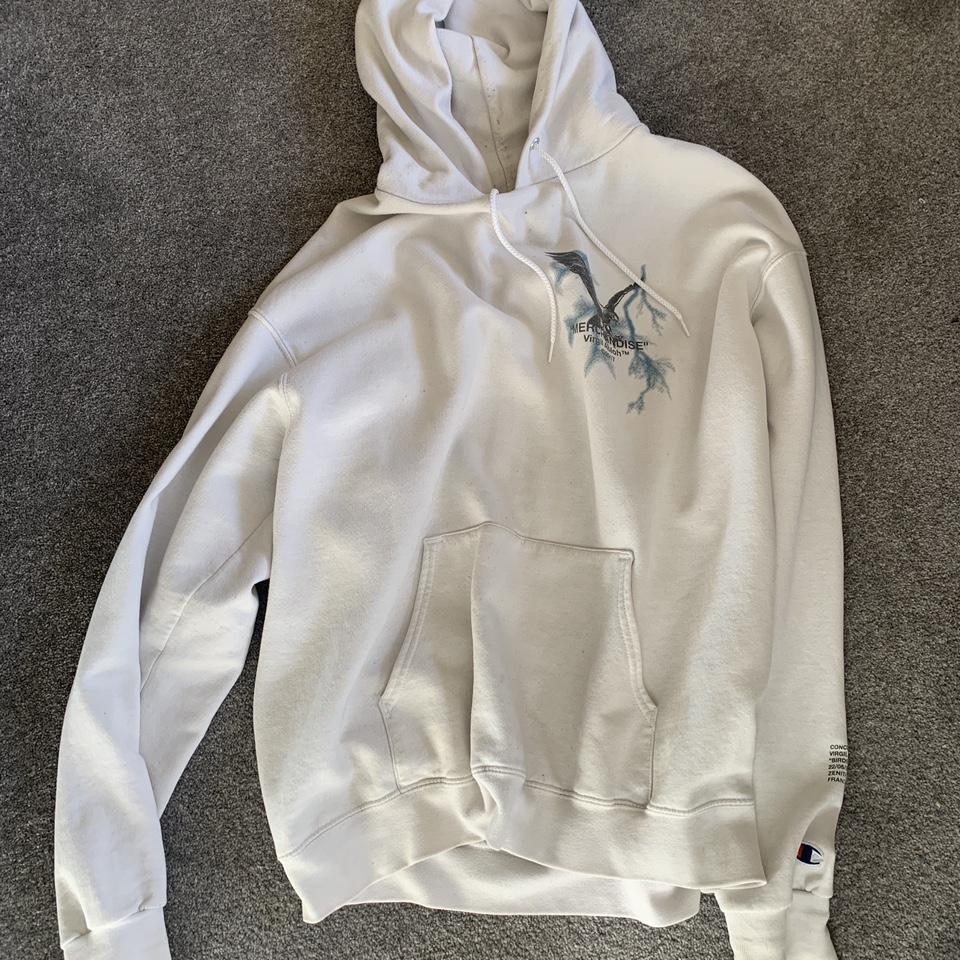 Virgil Abloh Travis Scott Birds Eye View “Merchandise” Champion Hoodie XL  RARE