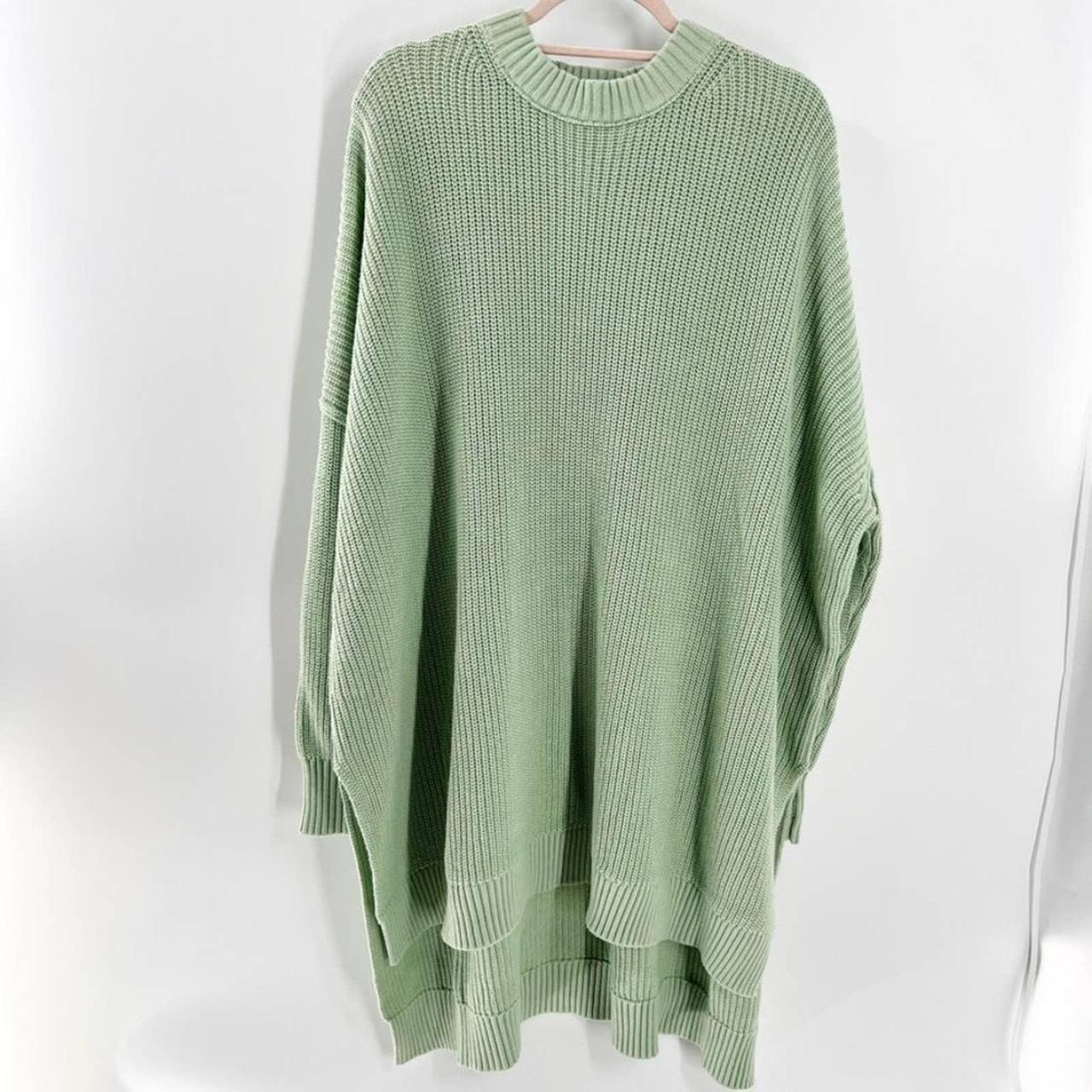 Green Sweater, Long sleeve tunic, Green Pullover, Poncho sweater