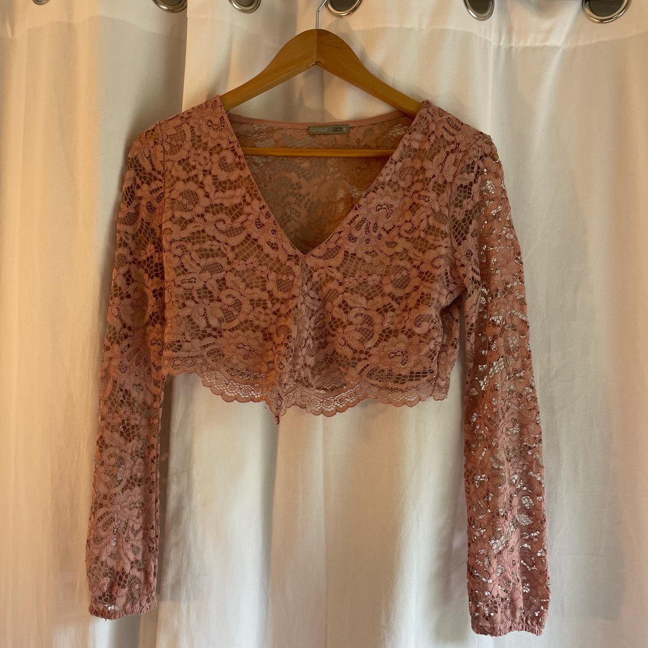 Dusty rose long sleeve blouse from Zara Like... - Depop