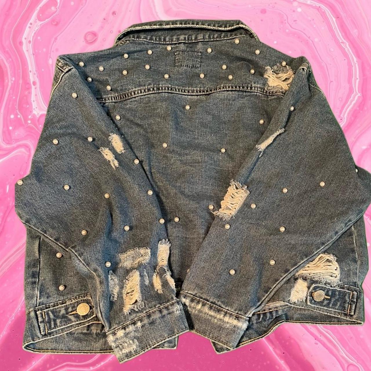 Papaya Women's Blue and White Jacket Depop