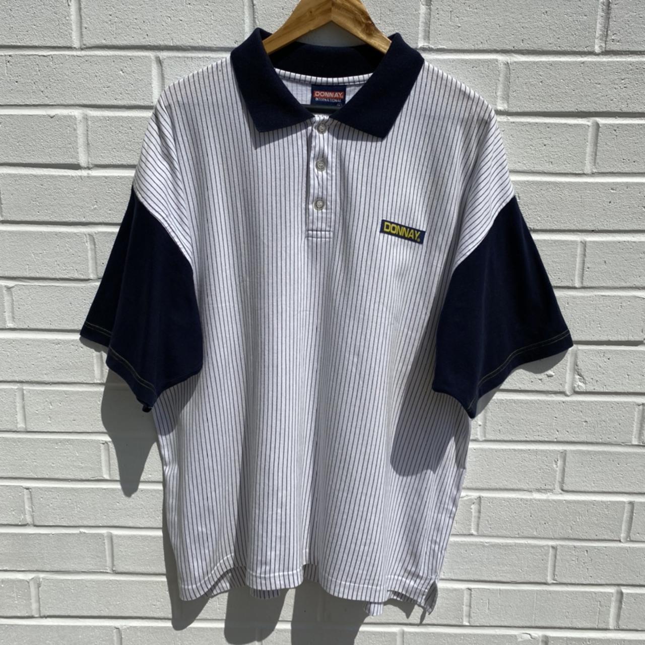 Reebok Men's Navy and White Polo-shirts | Depop