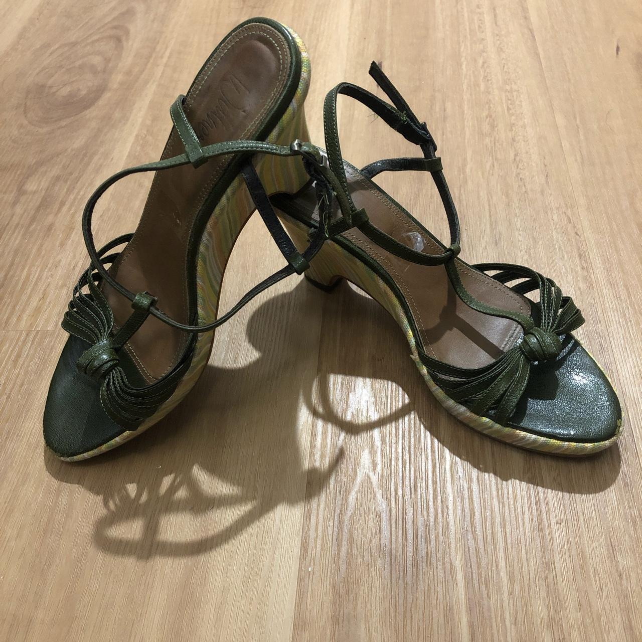 Y2K Style Wittner Heels in gorgeous green with... - Depop