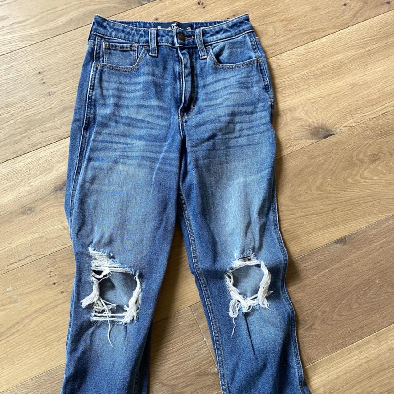 hollister ripped mom jeans