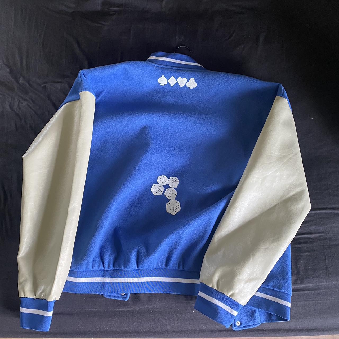Ihnomuhit blue varsity jacket Size: L - Depop