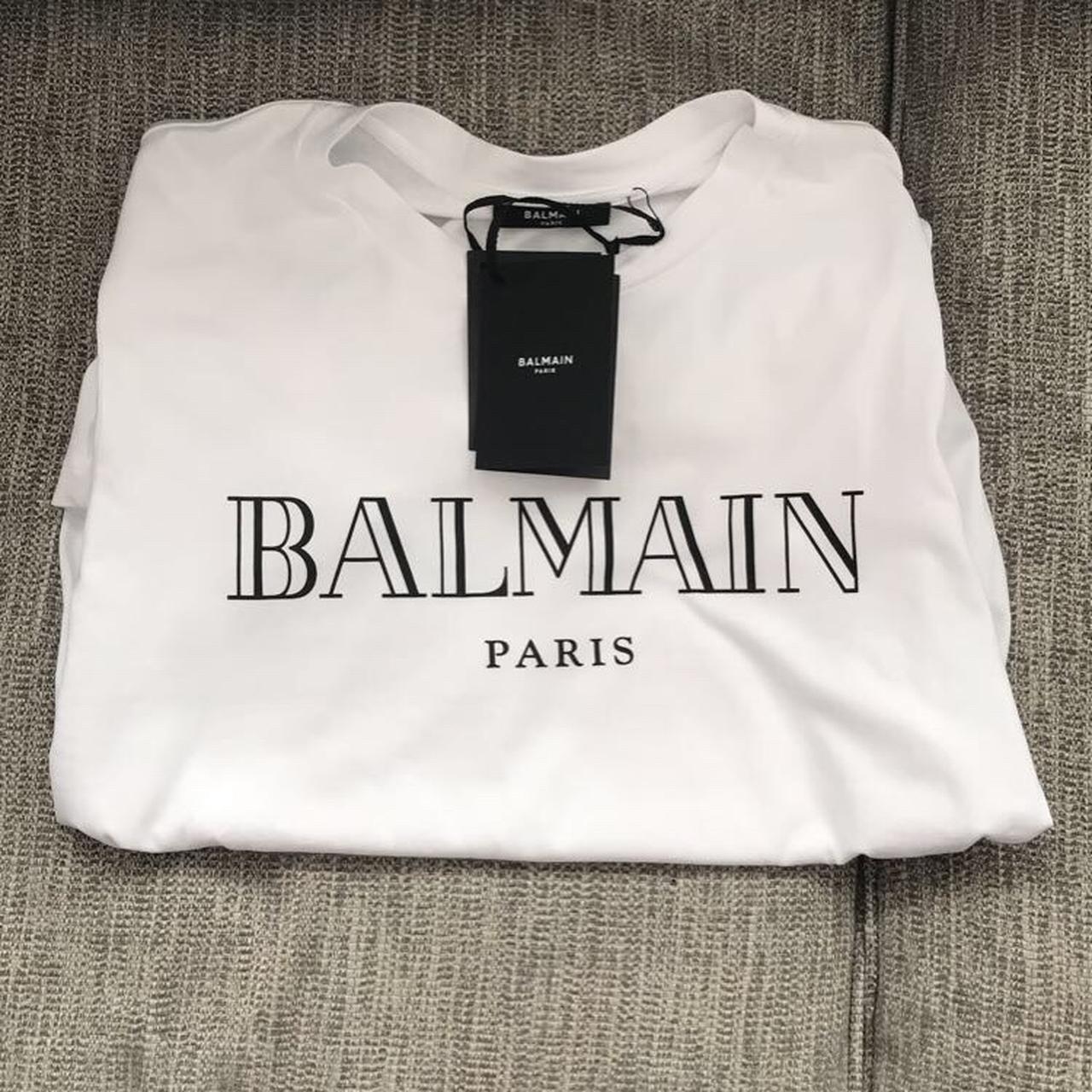 Balmain Authentic brand new white t shirt SIZE SMALL... - Depop