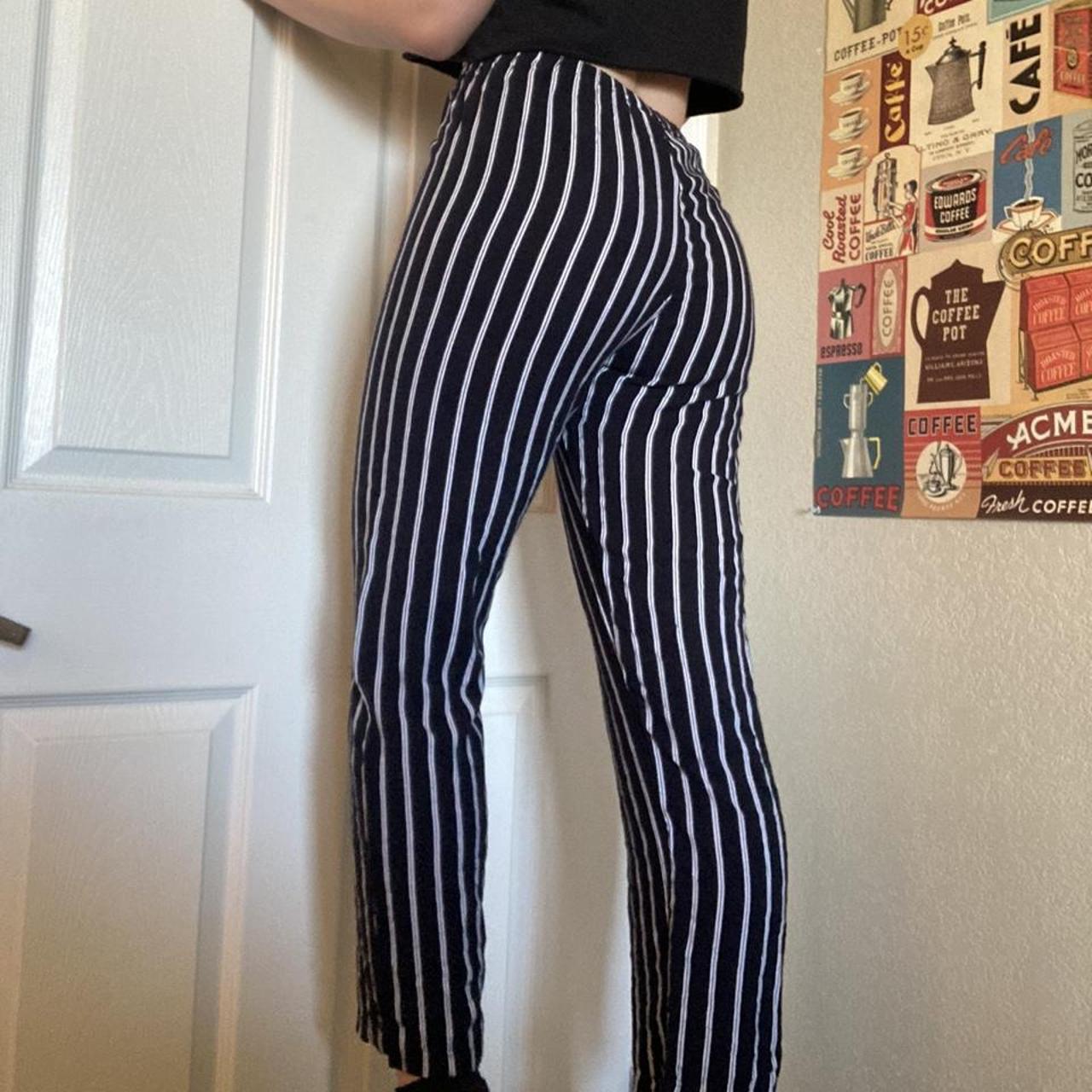 Brandy melville black and white hot sale striped pants