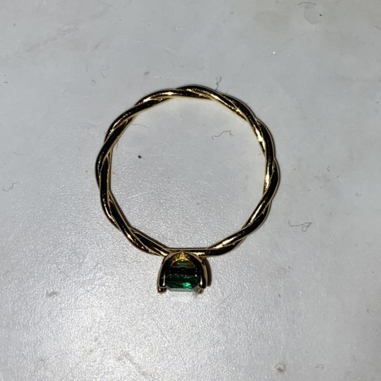 Product Image 4 - 🤍emerald green ring with gold
