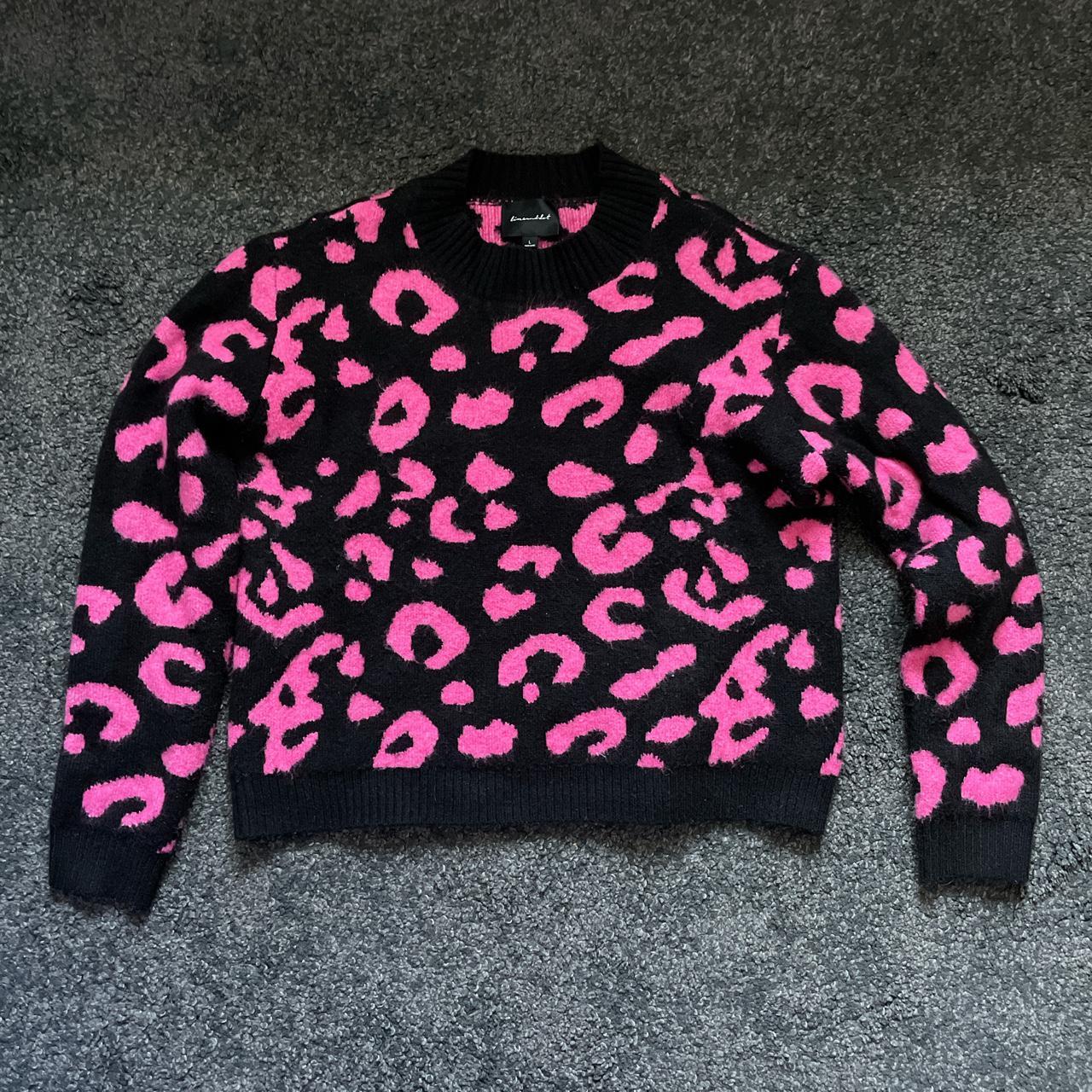 Women's Pink and Black Jumper | Depop