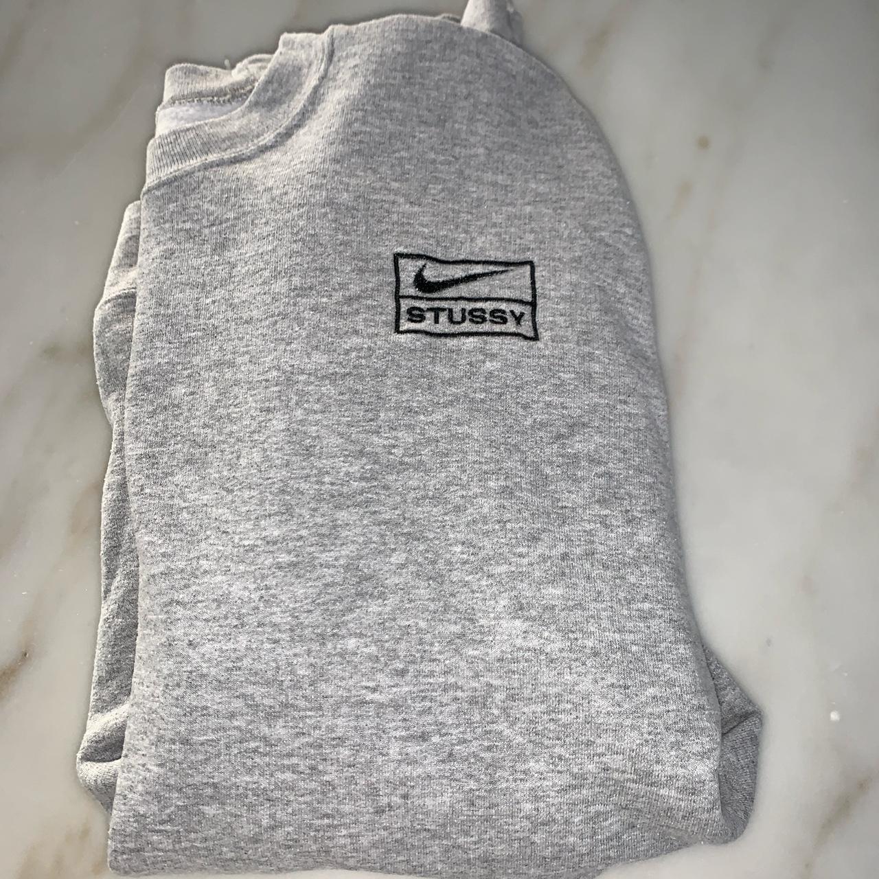 Nike stussy grey crewneck Measurements: Small:... - Depop