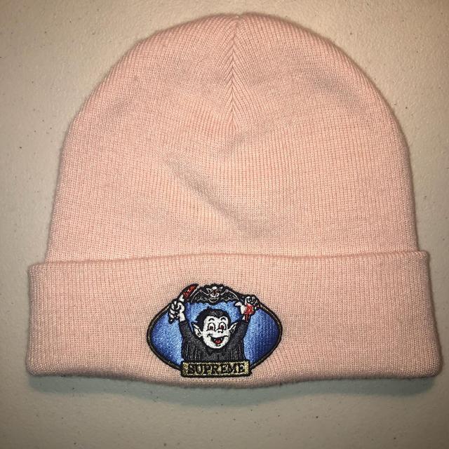 -Supreme Vampire Boy Beanie -Pink -Opened but never... - Depop