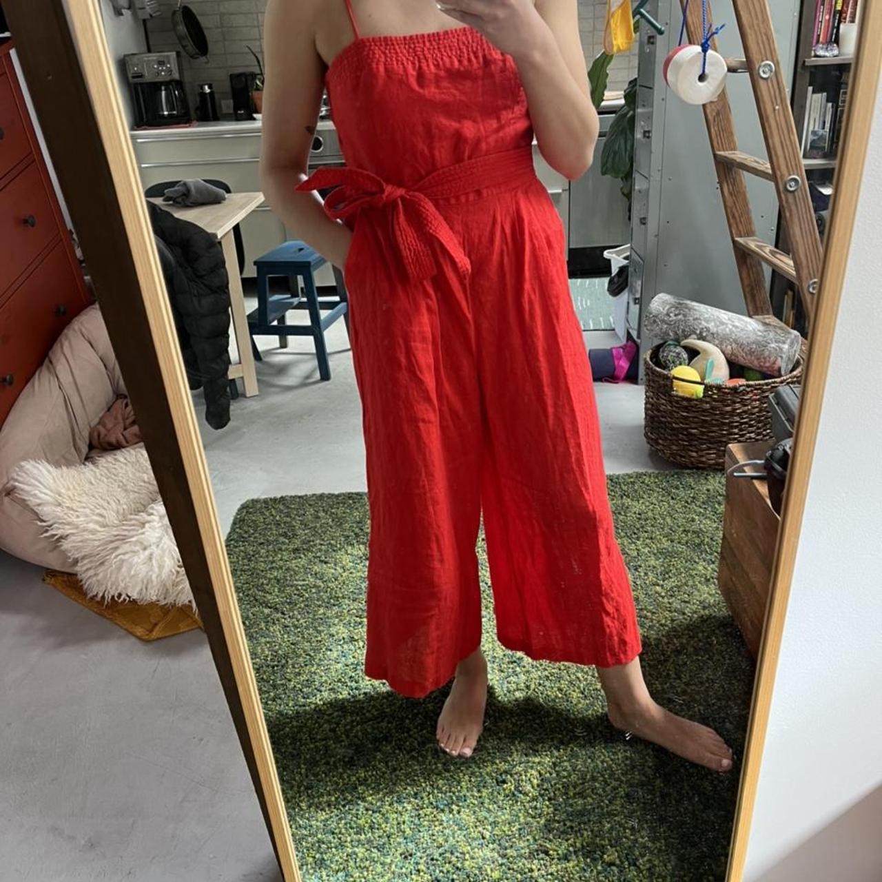 J.Crew red jumpsuit - Depop