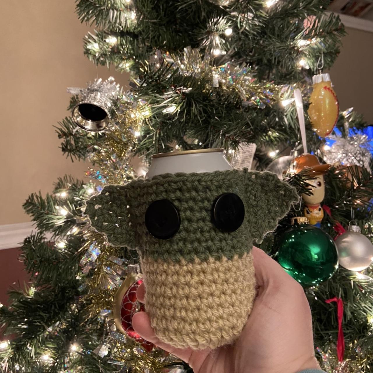 Crochet Baby Yoda Can Koozie made to order ready... Depop