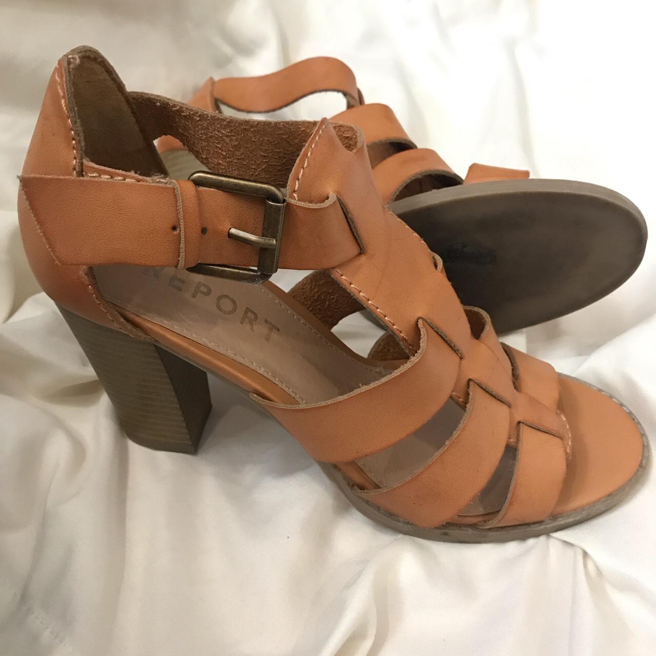 REPORT REBECKA gladiators beige block heels.👠 Size... - Depop