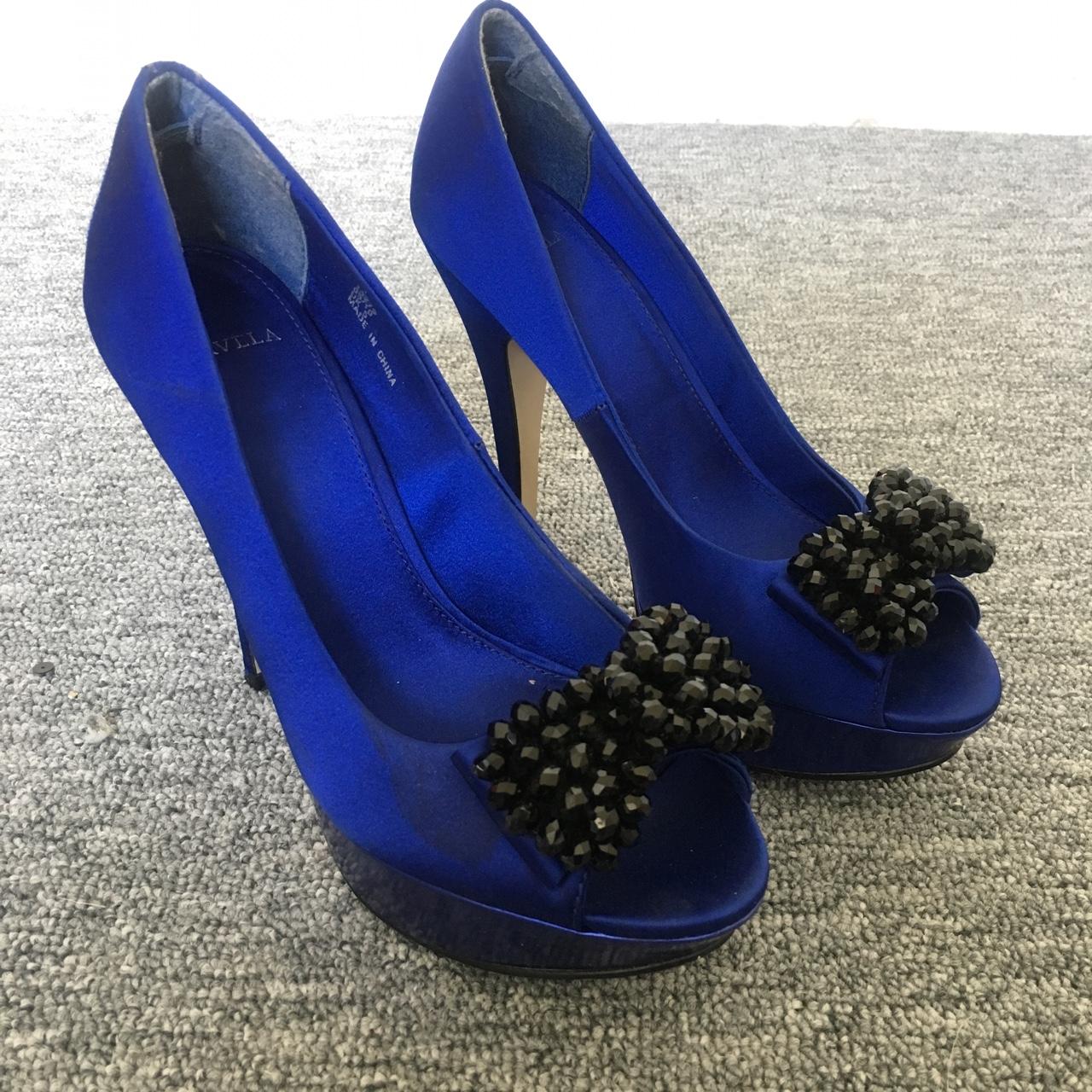 Royal blue outlet heels with bow