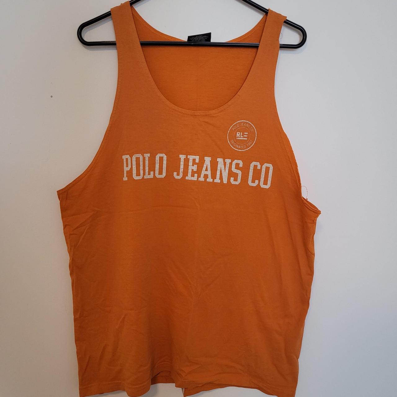 Vintage 90s Polo Jeans Co Orange Tank 🔹️Size:... - Depop