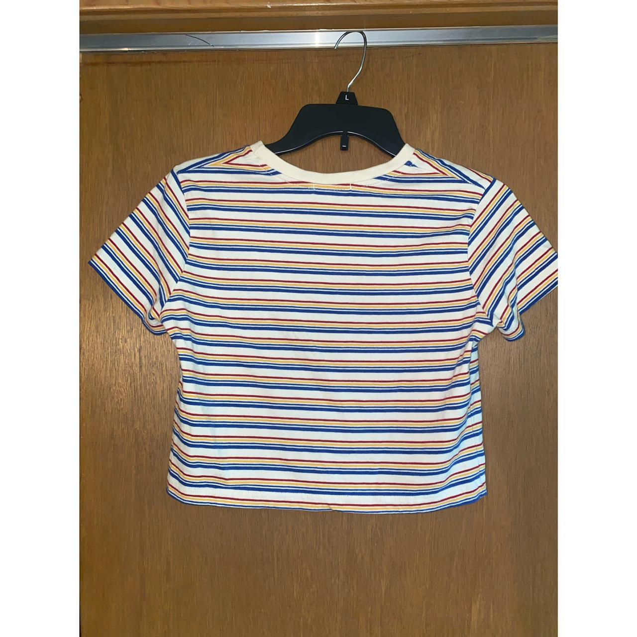 brandy melville striped crop tee super cute and only... - Depop