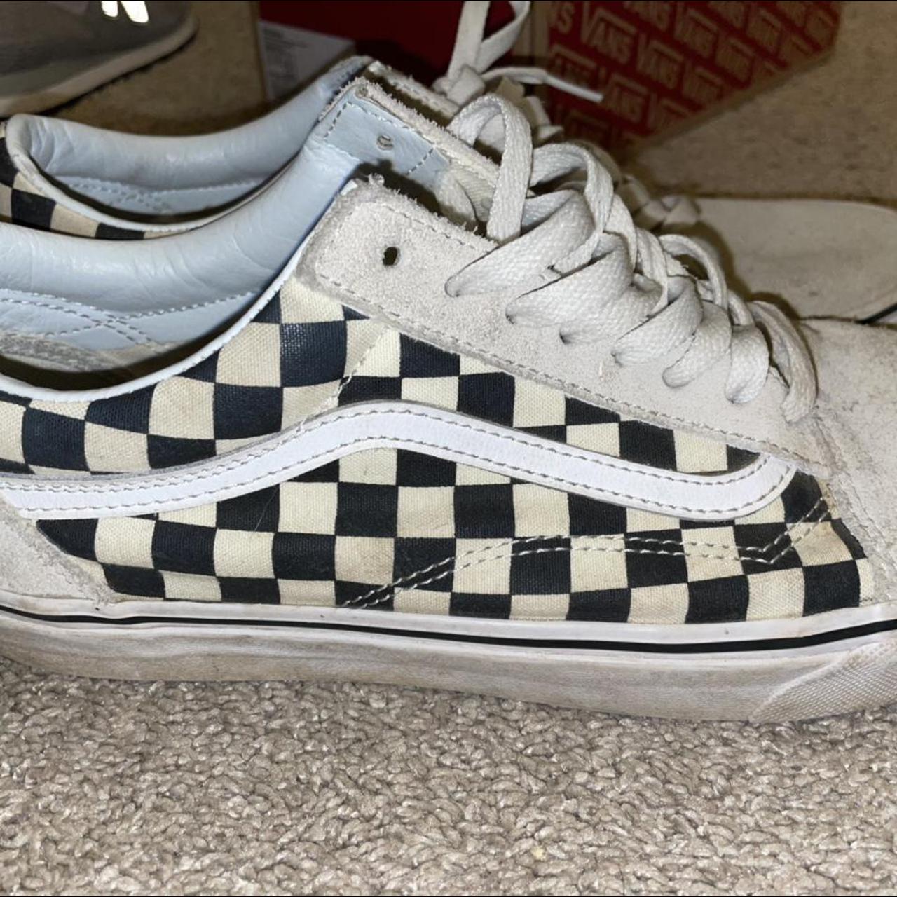 Checkerboard vans cream best sale