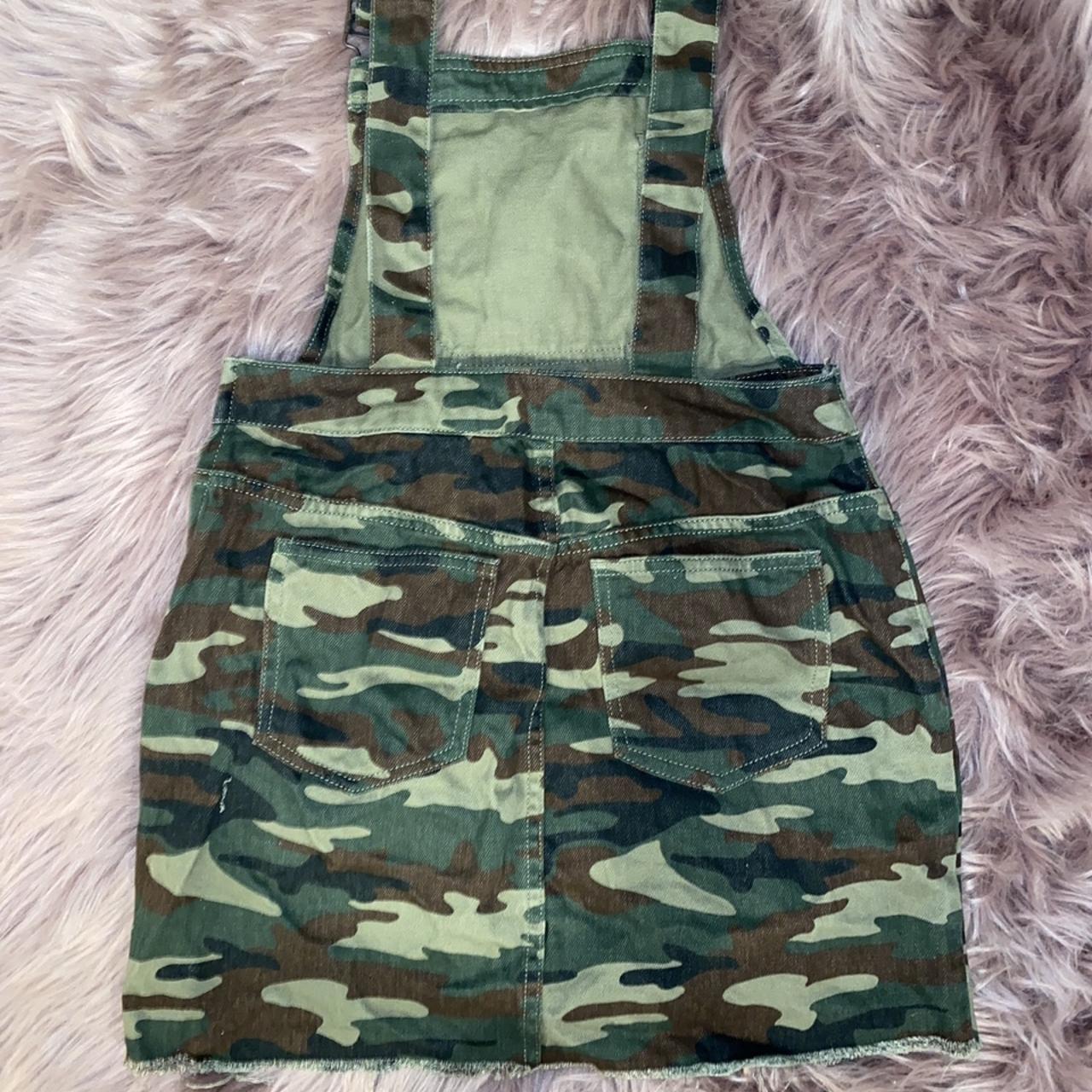 Camo overall dress Button up or zipper Gently worn Depop