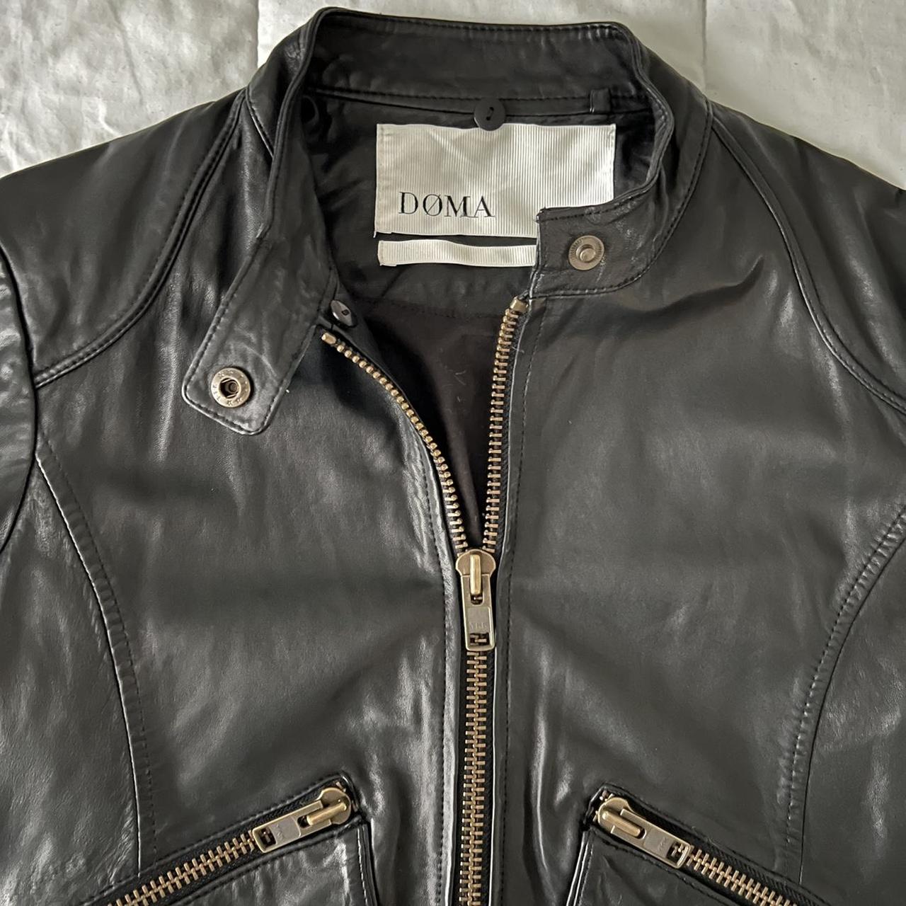 DOMA leather moto jacket. Removable hood. Great...