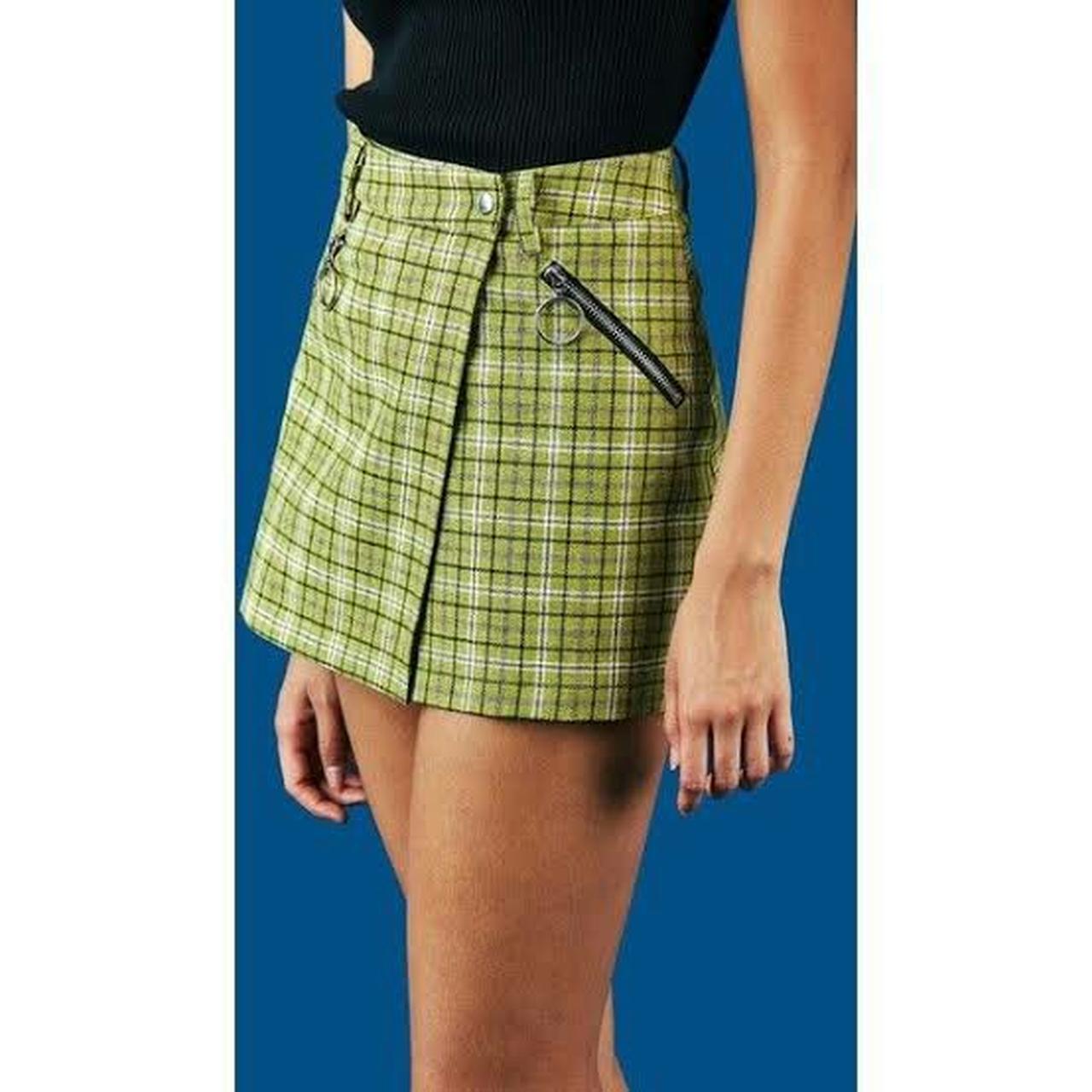 Unif green 2025 plaid skirt