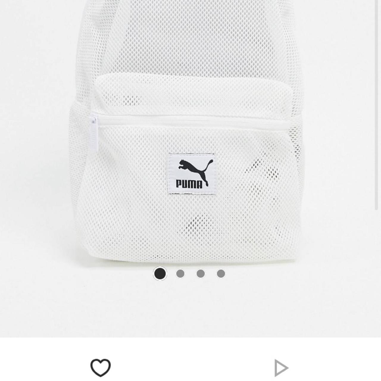 puma mesh backpack in white